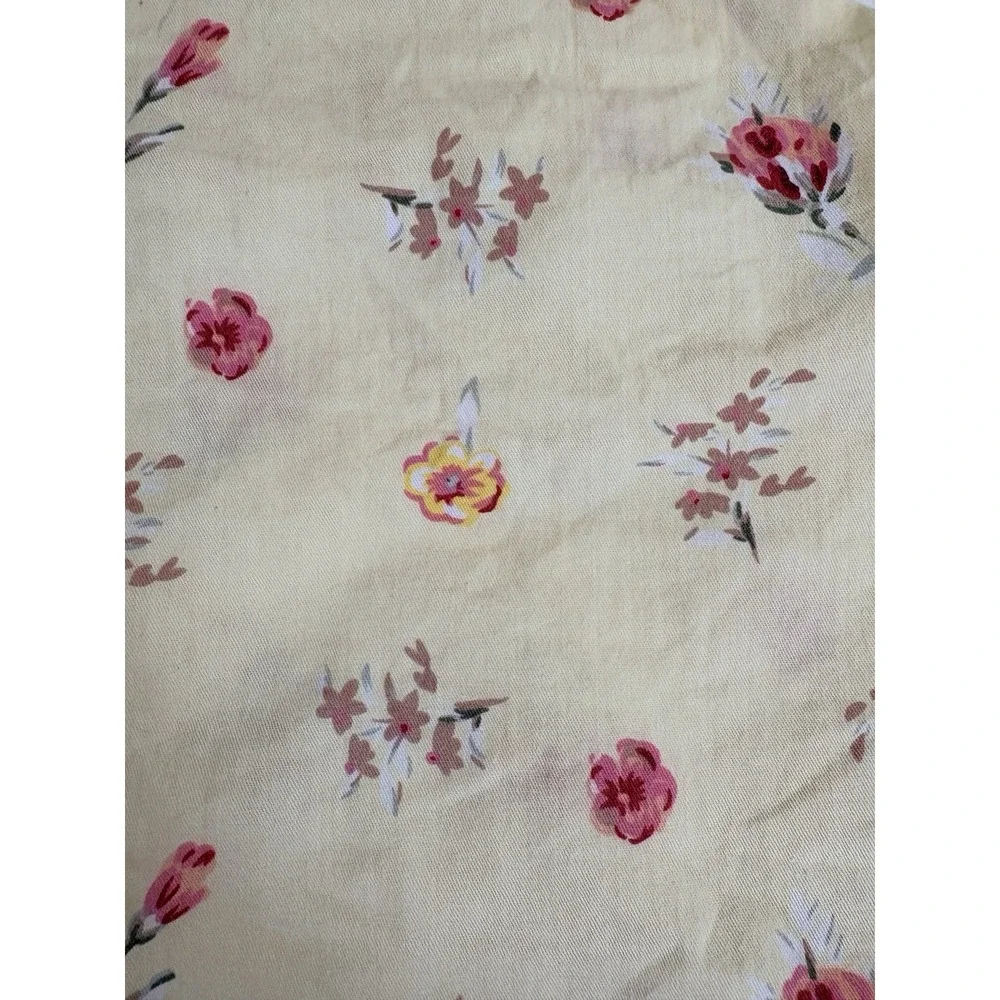 Boppy Pillow Replacement Cover Yellow Cotton With Pink Flowers Zipper‎ Closure